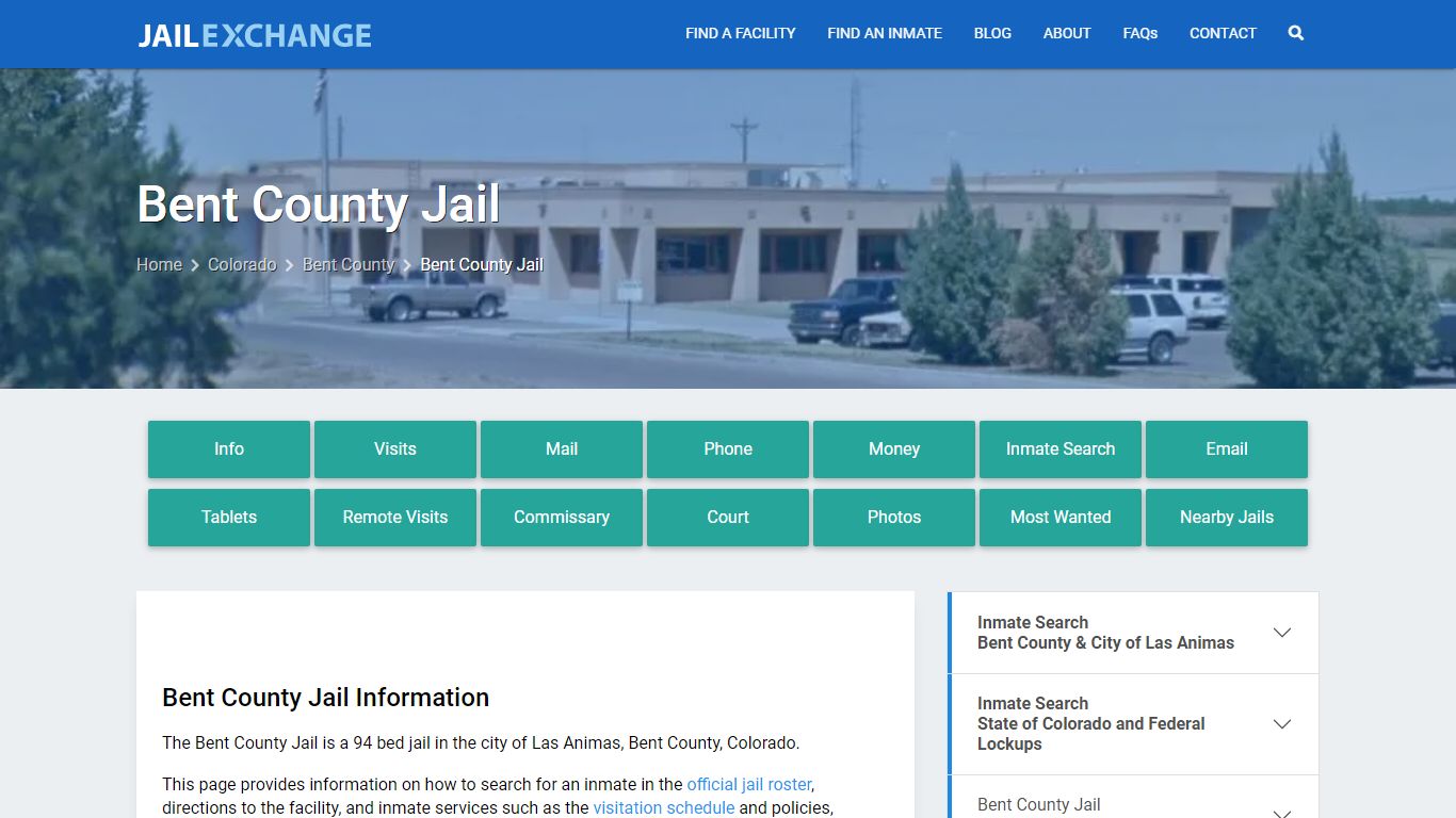 Bent County Jail, CO Inmate Search, Information